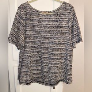 THE LOFT - Grey multi colored blouse. Size XL